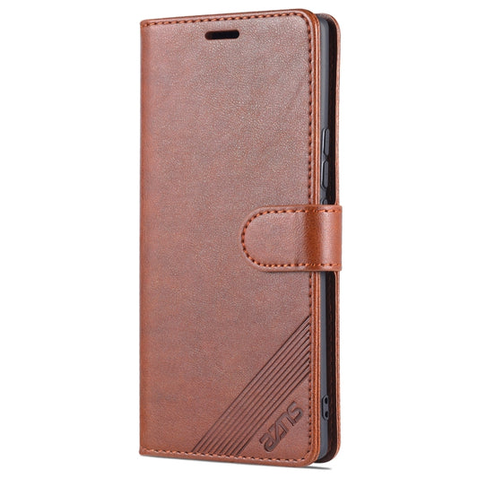 For Honor 60 Pro AZNS Sheepskin Texture Flip Leather Phone Case(Brown) by AZNS