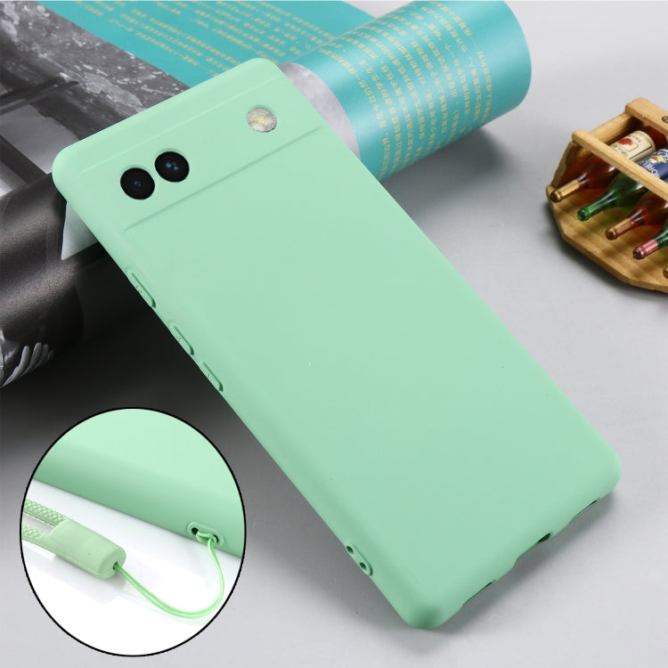 For Google Pixel 6a Pure Color Liquid Silicone Phone Case(Green) by buy2fix