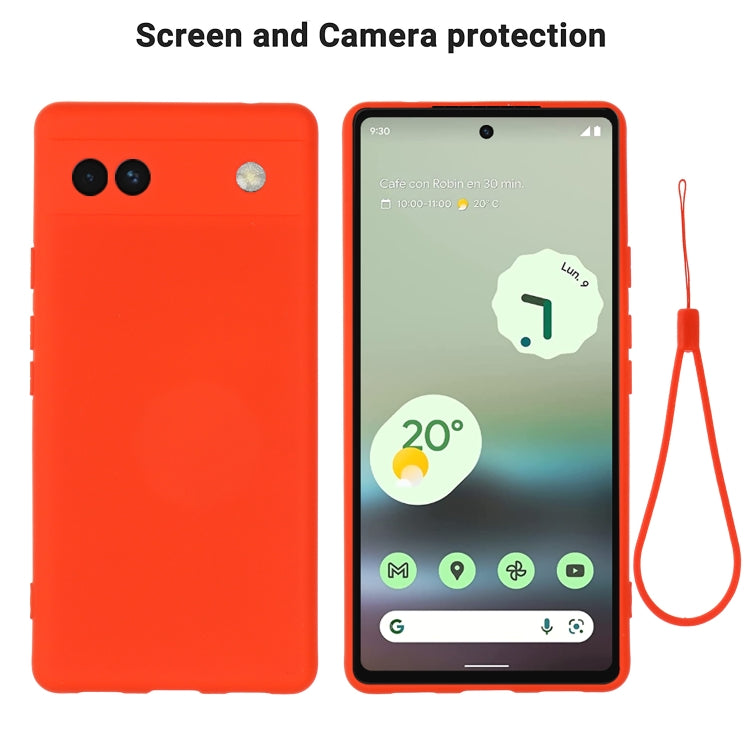 For Google Pixel 6a Pure Color Liquid Silicone Phone Case(Red) by buy2fix