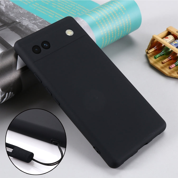 For Google Pixel 6a Pure Color Liquid Silicone Phone Case(Black) by buy2fix