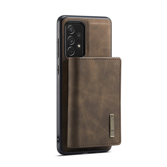 For Samsung Galaxy A73 5G DG.MING M1 Series 3-Fold Multi Card Wallet Phone Case(Coffee) by DG.MING