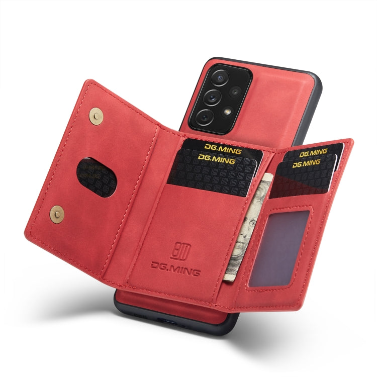 For Samsung Galaxy A33 5G DG.MING M2 Series 3-Fold Multi Card Bag Phone Case(Red) by DG.MING