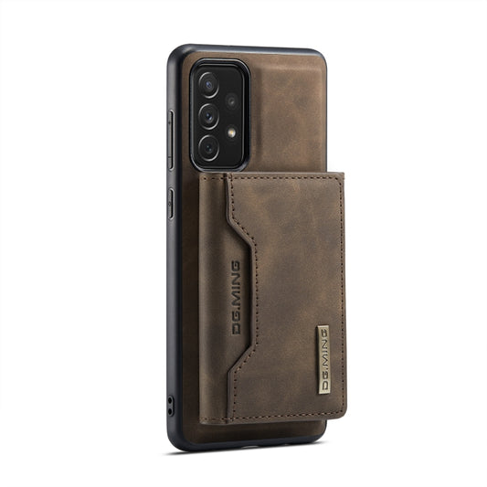 For Samsung Galaxy A33 5G DG.MING M2 Series 3-Fold Multi Card Bag Phone Case(Coffee) by DG.MING