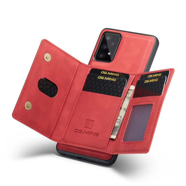 For Samsung Galaxy A53 5G DG.MING M2 Series 3-Fold Multi Card Bag Phone Case(Red) by DG.MING