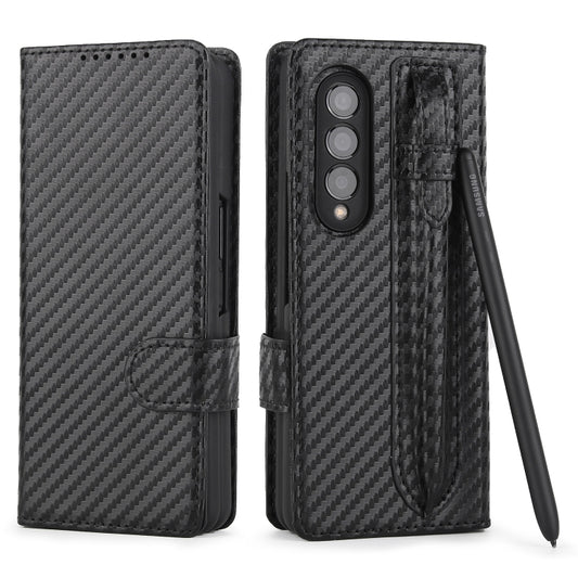 For Samsung Galaxy Z Fold3 5G 2 in 1 Split Folding Leather Phone Case(Carbon Fiber Black) - Galaxy Phone Cases by buy2fix | Online Shopping UK | buy2fix