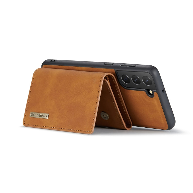 For Samsung Galaxy S22 5G DG.MING M1 Series 3-Fold Multi Card Wallet Phone Case(Brown) by DG.MING