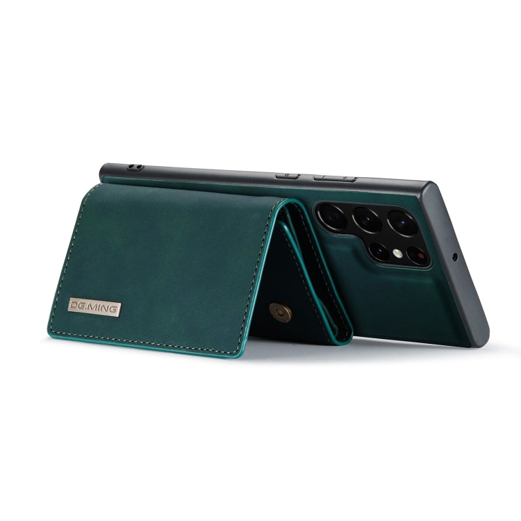 For Samsung Galaxy S22 Ultra 5G DG.MING M1 Series 3-Fold Multi Card Wallet Phone Case(Green) by DG.MING