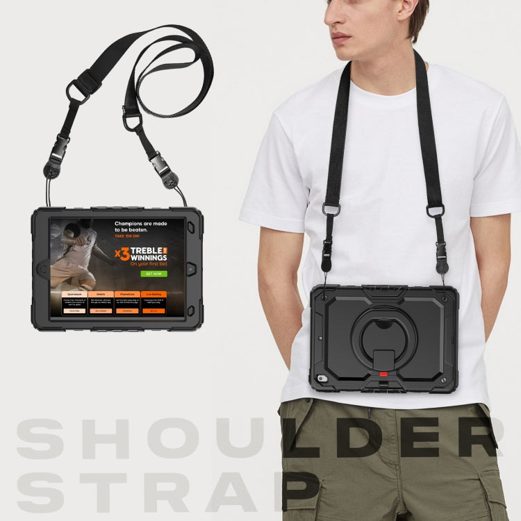 For iPad 10.2 2021 / 2020 / 2019 Silicone + PC Tablet Case with Shoulder Strap(Black) - iPad 10.2 Cases by buy2fix | Online Shopping UK | buy2fix