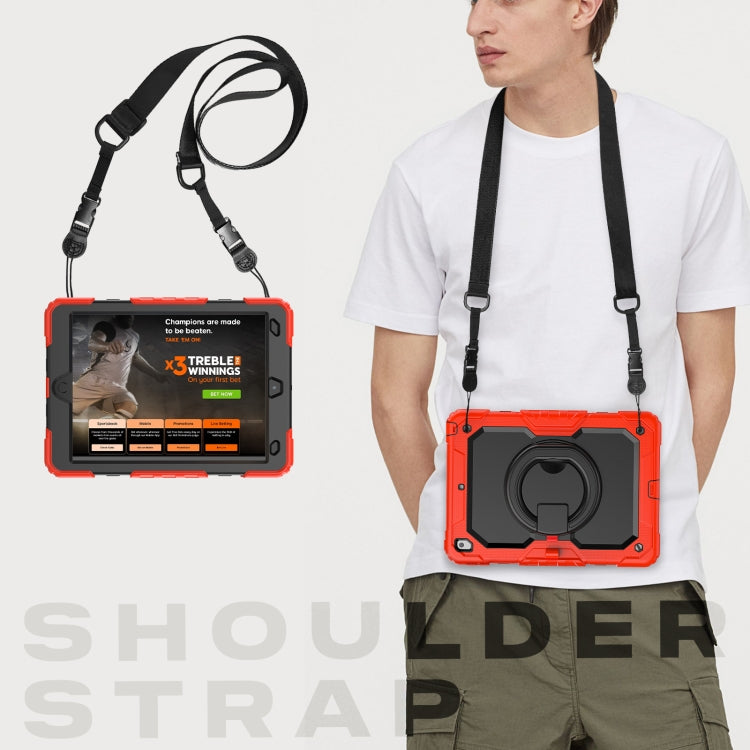 For iPad 10.2 2021 / 2020 / 2019 Silicone + PC Tablet Case with Shoulder Strap(Red+Black) - iPad 10.2 Cases by buy2fix | Online Shopping UK | buy2fix