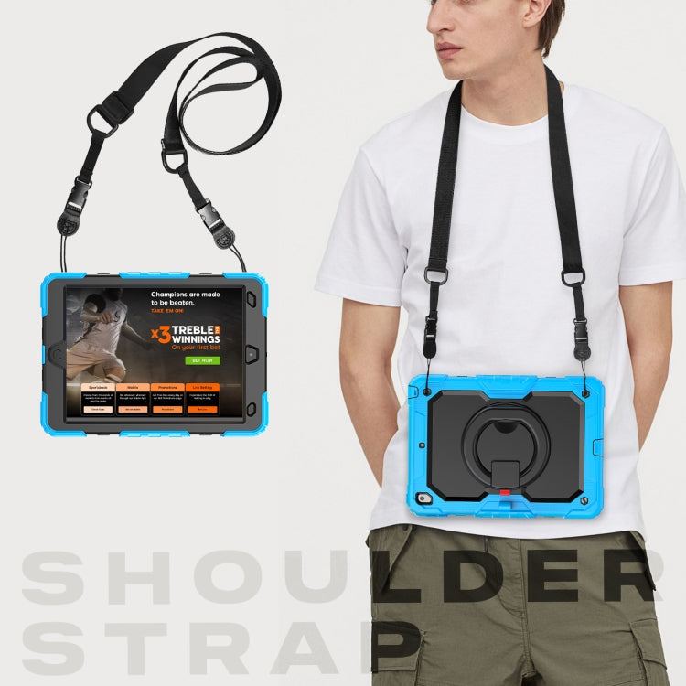 For iPad 10.2 2021 / 2020 / 2019 Silicone + PC Tablet Case with Shoulder Strap(Light Blue+Black) - iPad 10.2 Cases by buy2fix | Online Shopping UK | buy2fix