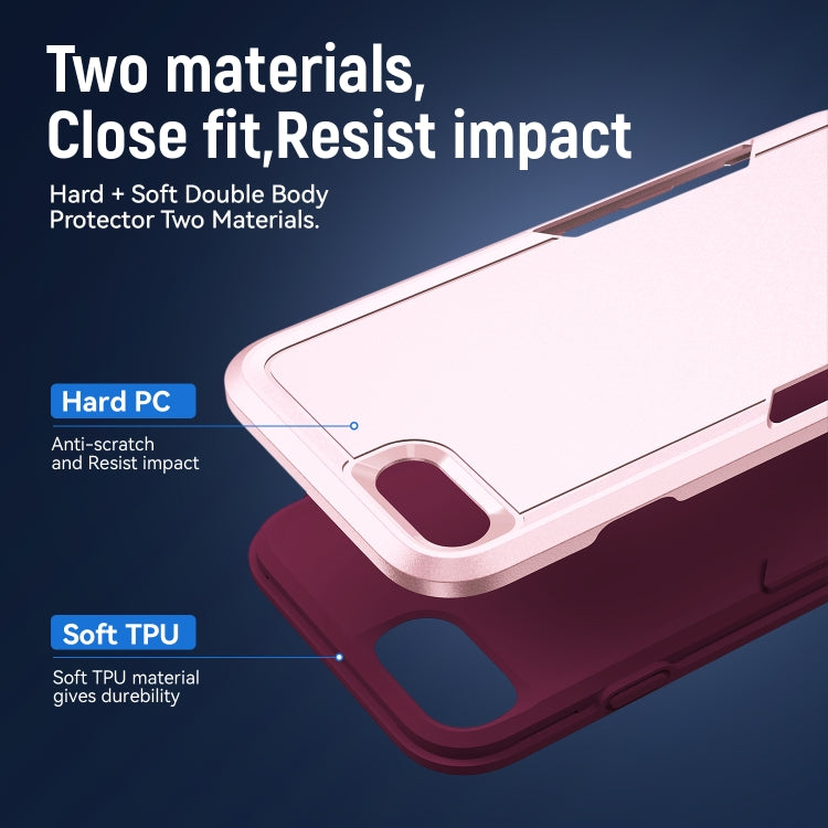 For iPhone SE 2022 / SE 2020 / 8 / 7 Pioneer Armor Heavy Duty PC + TPU Phone Case(Pink) by buy2fix