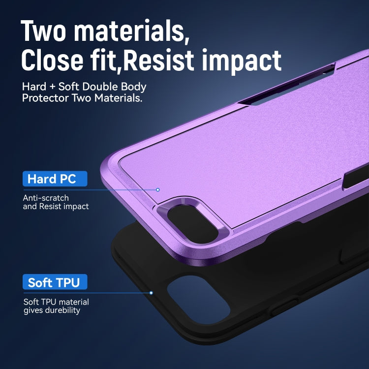 For iPhone SE 2022 / SE 2020 / 8 / 7 Pioneer Armor Heavy Duty PC + TPU Phone Case(Purple Black) by buy2fix