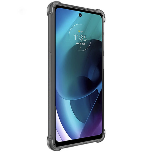 For Motorola Moto G71 5G imak All-inclusive Shockproof Airbag TPU Case with Screen Protector(Transparent Black) by imak