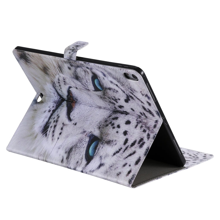 for iPad Pro 12.9 (2018) Colored Drawing Pattern Horizontal Flip PU Leather Case with Holder & Card Slots & Wallet (White Panther) - iPad Pro 12.9 (2018) Cases by buy2fix | Online Shopping UK | buy2fix