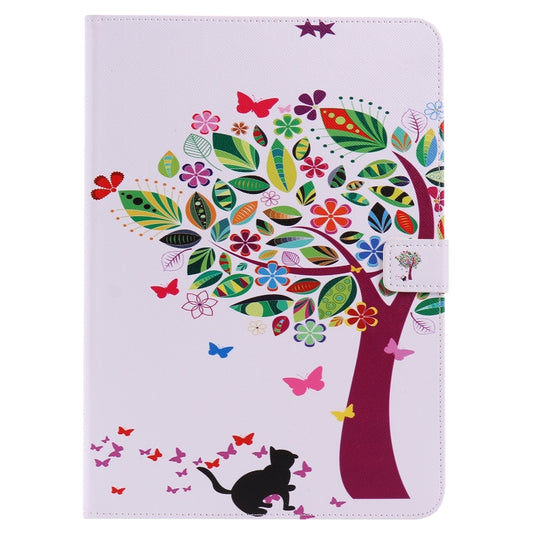 For iPad 5 & 6 Colored Drawing Pattern Horizontal Flip PU Leather Case with Holder & Card Slots & Wallet & Sleep / Wake-up Function(Cat and Tree) - More iPad Cases by buy2fix | Online Shopping UK | buy2fix