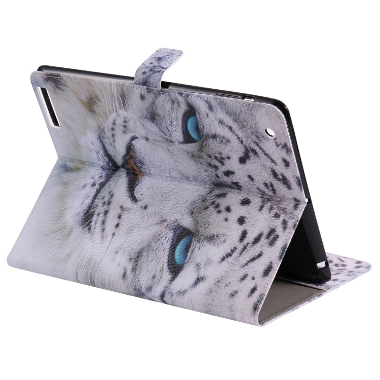 Colored Drawing Pattern Horizontal Flip PU Leather Case with Holder & Card Slots & Wallet & Sleep / Wake-up Function(White Panther) - iPad 4 & 3 & 2 Cases by buy2fix | Online Shopping UK | buy2fix