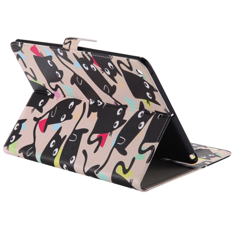Colored Drawing Pattern Horizontal Flip PU Leather Case with Holder & Card Slots & Wallet & Sleep / Wake-up Function(Little Cat) - iPad 9.7 (2018) & (2017) Cases by buy2fix | Online Shopping UK | buy2fix