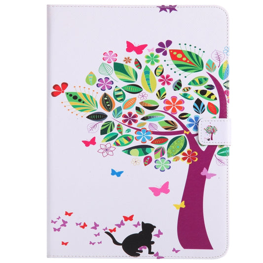 Colored Drawing Pattern Horizontal Flip PU Leather Case with Holder & Card Slots & Wallet & Sleep / Wake-up Function(Cat and Tree) - iPad 9.7 (2018) & (2017) Cases by buy2fix | Online Shopping UK | buy2fix