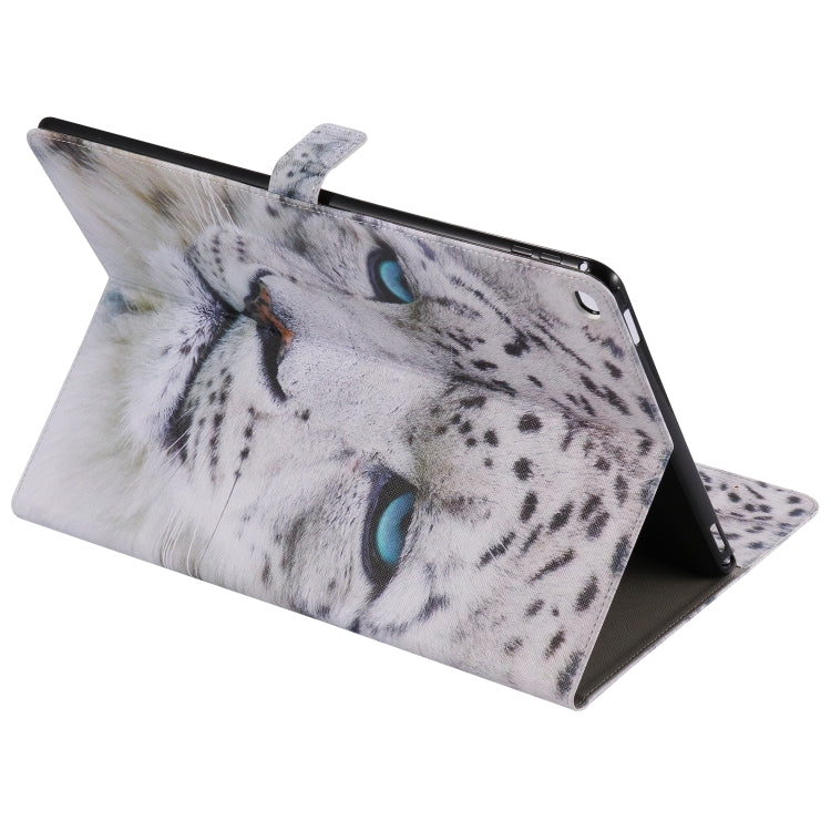 For iPad Pro 12.9 2018 Colored Drawing Pattern Horizontal Flip PU Leather Case with Holder & Card Slots & Wallet & Sleep / Wake-up Function(White Panther) - More iPad Cases by buy2fix | Online Shopping UK | buy2fix