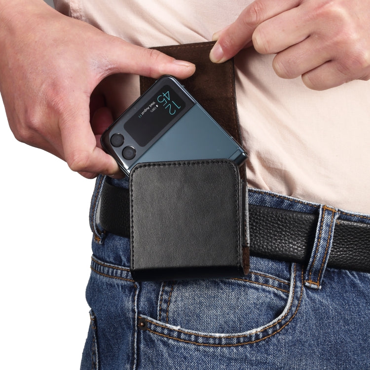 For Huawei P50 Pocket Genuine Leather Waist Hanging Phone Case(Black) by buy2fix