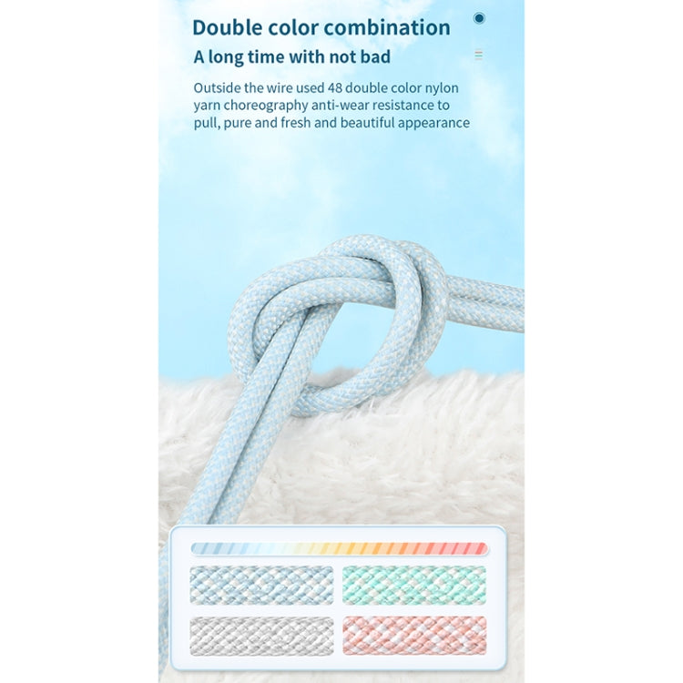 27W PD USB-C / Type-C to 8 Pin Fast Charging Braided Data Cable, Cable Length: 1m(Grey) by buy2fix