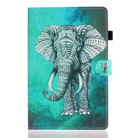 For Samsung Galaxy Tab A8 10.5 2021 Painted Left and Right Flat Leather Tablet Case(Elephant) by buy2fix