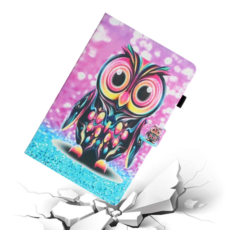 For Samsung Galaxy Tab A8 10.5 2021 Painted Left and Right Flat Leather Tablet Case(Owl) by buy2fix
