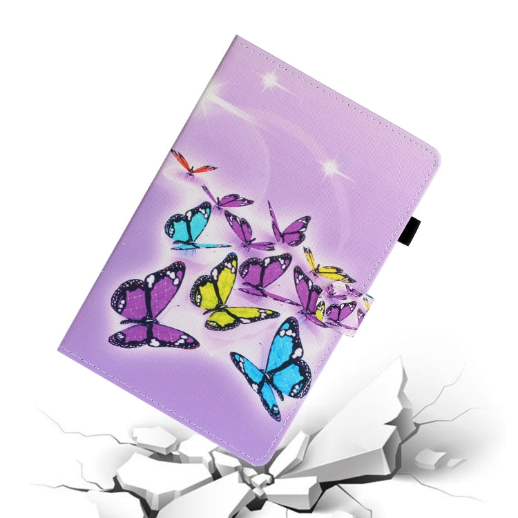 For Samsung Galaxy Tab A8 10.5 2021 Painted Left and Right Flat Leather Tablet Case(Butterfly) by buy2fix