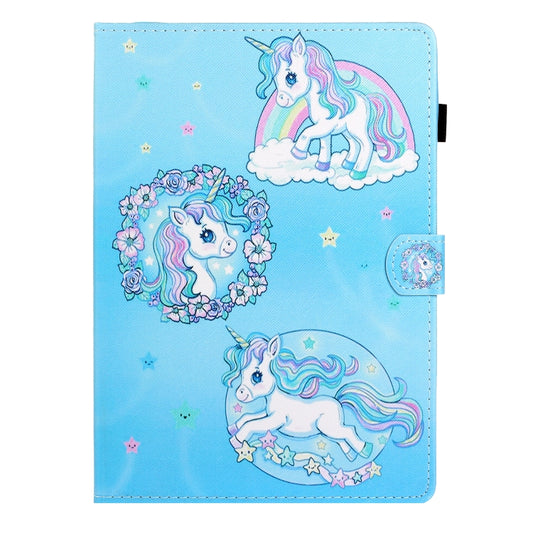 For Samsung Galaxy Tab A8 10.5 2021 Coloured Drawing Stitching Leather Tablet Case(Unicorn) by buy2fix