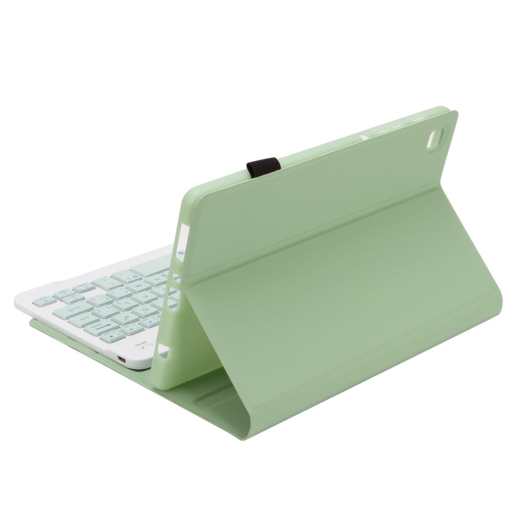 A220 Candy Color TPU Detachable Bluetooth Keyboard Leather Case with Bracket For Samsung Galaxy Tab A7 Lite 8.7 T220 / T225(Light Green) by buy2fix