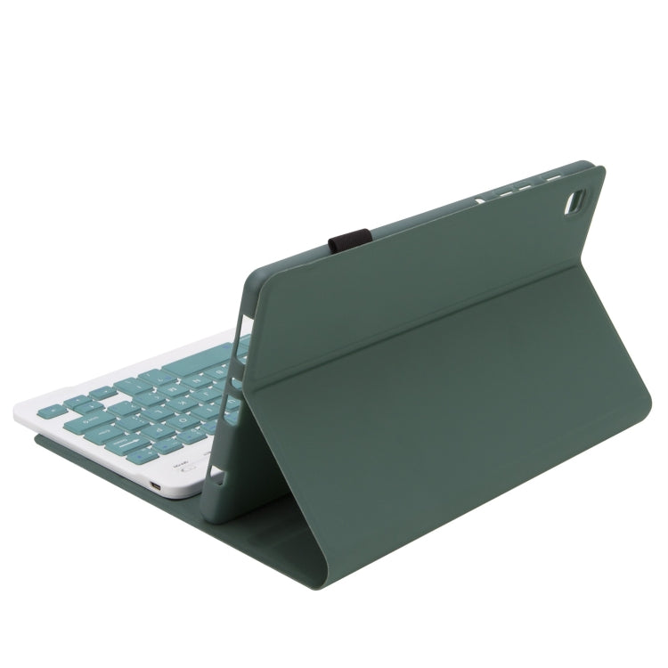 A220 Candy Color TPU Detachable Bluetooth Keyboard Leather Case with Bracket For Samsung Galaxy Tab A7 Lite 8.7 T220 / T225(Dark Green) by buy2fix