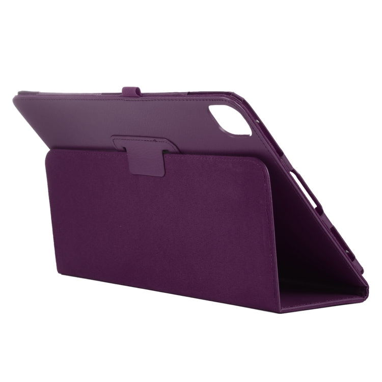 For iPad Air 13 2025 / 2024 / iPad Pro 12.9 2022 / 2021 / 2020 / 2018 Litchi Texture Solid Color Leather Tablet Case(Purple) by buy2fix