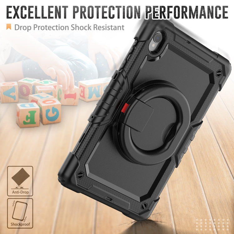 For Lenovo M10 Plus X606F Silicone + PC Holder Tablet Case(Black) - Lenovo by buy2fix | Online Shopping UK | buy2fix