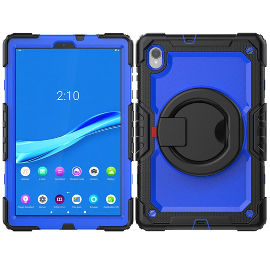 For Lenovo M10 Plus X606F Silicone + PC Holder Tablet Case(Black+Dark Blue) - Lenovo by buy2fix | Online Shopping UK | buy2fix