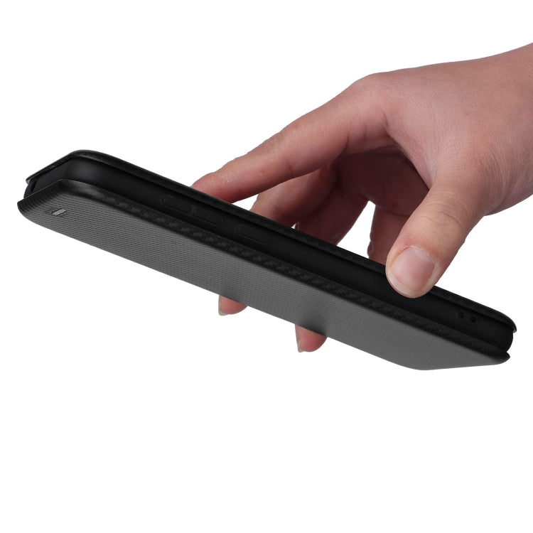 For Blackview A55 Carbon Fiber Texture Horizontal Flip PU Phone Case(Black) by buy2fix