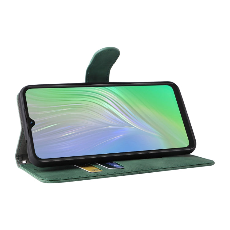 For Blackview A55 Skin Feel Magnetic Buckle Leather Phone Case(Green) by buy2fix