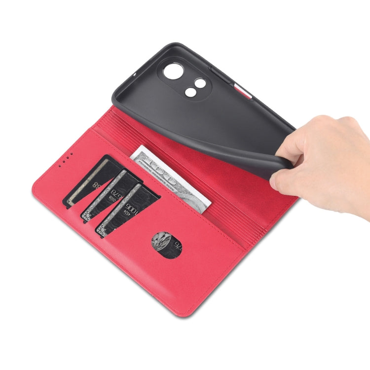 For Honor Play 30 Plus AZNS Magnetic Calf Texture Leather Phone Case(Red) - Honor Cases by AZNS | Online Shopping UK | buy2fix