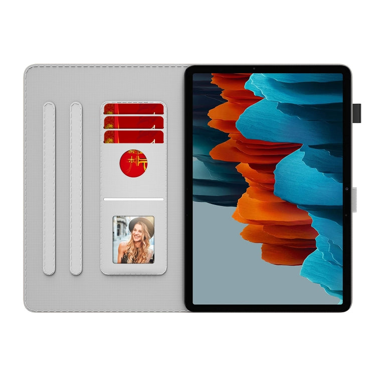 For Samsung Galaxy Tab S8 / Tab S7 Watercolor Pattern Flip Leather Tablet Case(Winter Snow) by buy2fix