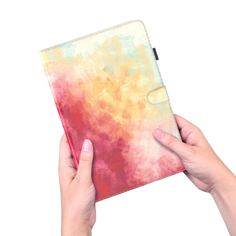 For Samsung Galaxy Tab S9 Watercolor Pattern Flip Leather Tablet Case(Spring Cherry) by buy2fix