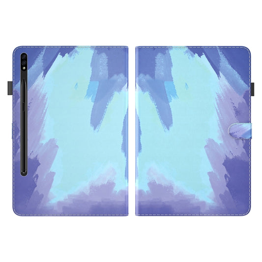 For Samsung Galaxy Tab S9+ Watercolor Pattern Flip Leather Tablet Case(Winter Snow) by buy2fix