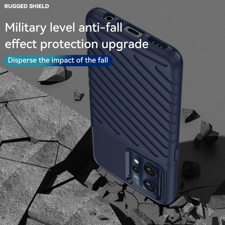 For OPPO Realme 9 Pro+ Thunderbolt Shockproof TPU Protective Soft Phone Case(Blue) by buy2fix