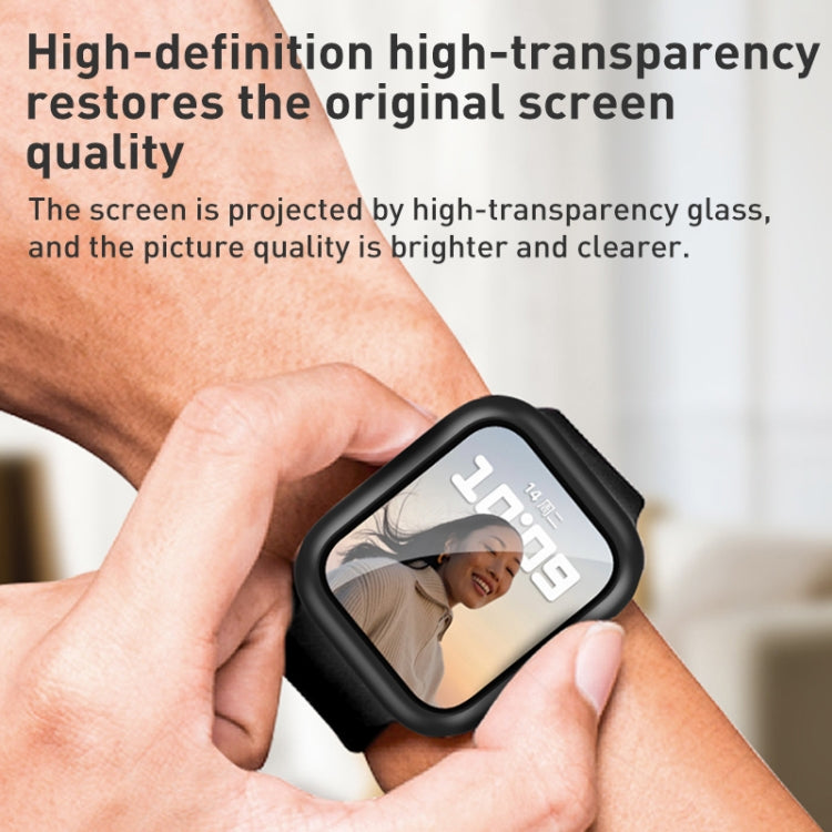 ROCK 2 in 1 PC Frame + Film Protector Case For Apple Watch Series 6 & SE & 5 & 4 44mm(Black) by ROCK