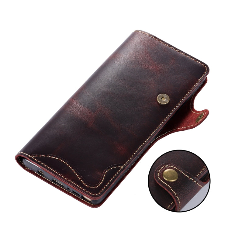 For Galaxy Note9 Denior Oil Wax Cowhide Magnetic Button Horizontal Flip Leather Case with Card Slots & Wallet(Black) - Galaxy Phone Cases by Denior | Online Shopping UK | buy2fix