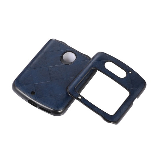 For Motorola Moto Razr 5G Weave Plaid PU Phone Case(Blue) by buy2fix