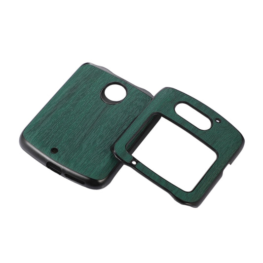 For Motorola Moto Razr 5G Wood Texture PU Phone Case(Green) by buy2fix
