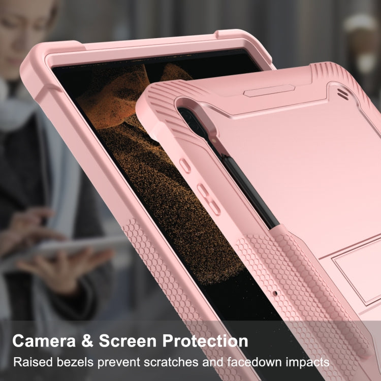 For Samsung Galaxy Tab S9 Ultra / S8 Ultra Silicone + PC Shockproof Protective Tablet Case(Rose Gold) by buy2fix