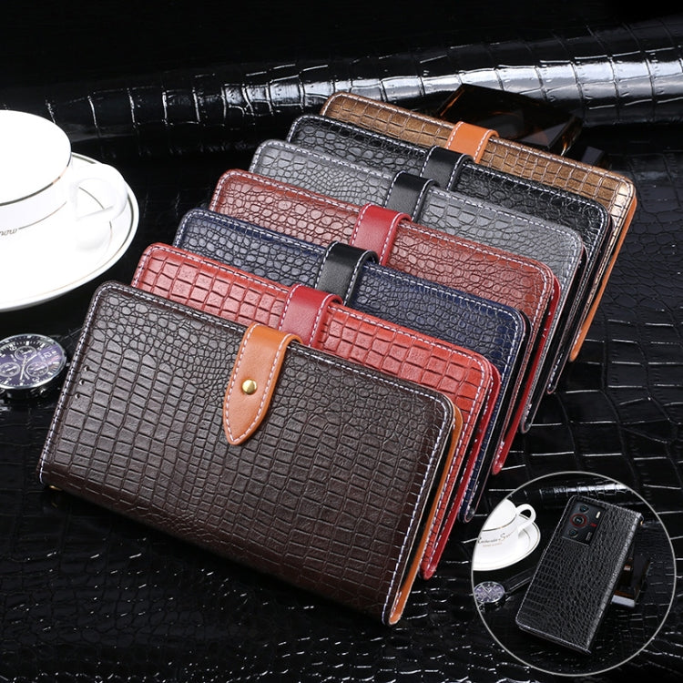 For ZTE nubia Z40 Pro idewei Crocodile Texture Leather Phone Case(Black) by idewei