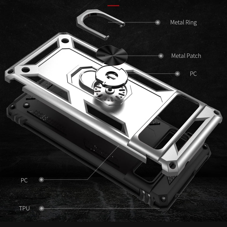For Google Pixel 7 Pro Shockproof TPU + PC Protective Case with 360 Degree Rotating Holder(Silver) by buy2fix