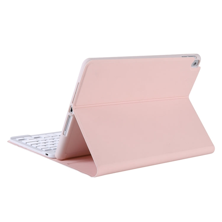 T098B Candy Color Skin Feel Texture Bluetooth Keyboard Leather Case with Pen Holder For iPad Air 11 2024 / 2025 / Air 4 10.9 2020 / Air 5 10.9 2022 (Pink) by buy2fix