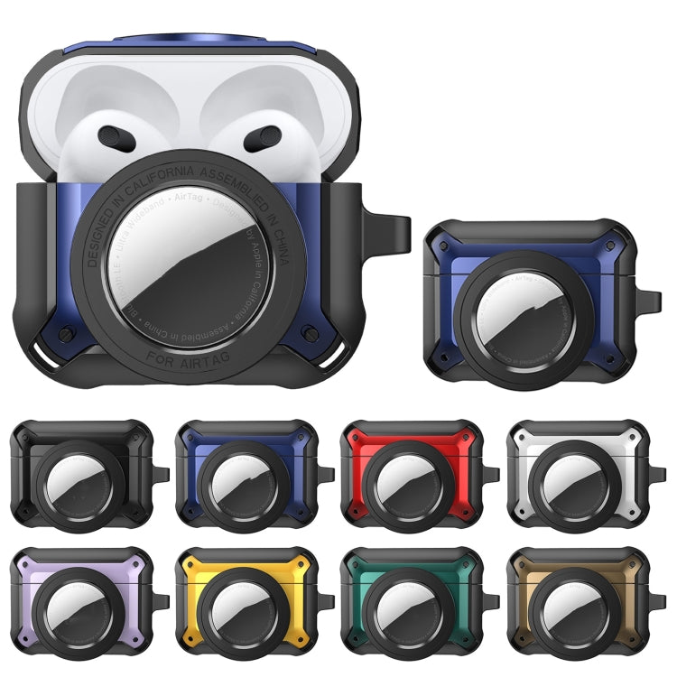 For AirPods Pro Wireless Earphone Protective Case with AirTag Case(Black) - For AirPods Pro by buy2fix | Online Shopping UK | buy2fix